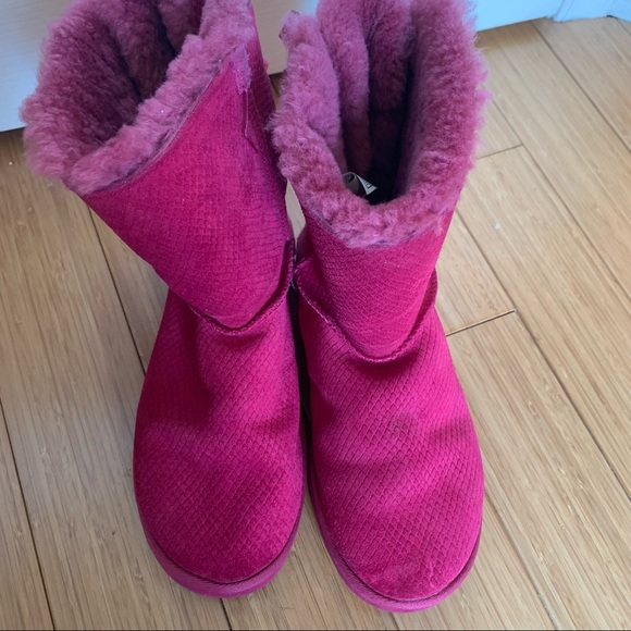 UGG Bailey Bow Boots Pink Snakeskin - Picture 4 of 12